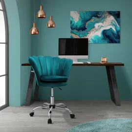 ML-Design Drehstuhl Samt Petrol