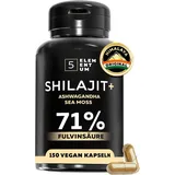 5 elementum Mumijo Shilajit - 150 Kapseln mit 71% Fulvinsäure - hochdosiert Kapseln, 71% Fulvinsäure – Eurofins Zertifiziert à 80 g