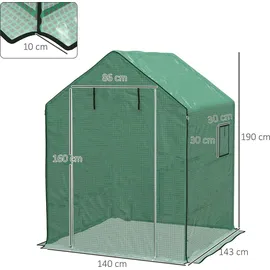 Outsunny Ersatzfolie mit UV-Schutz, Seitenfenster, Rolltür, Grün