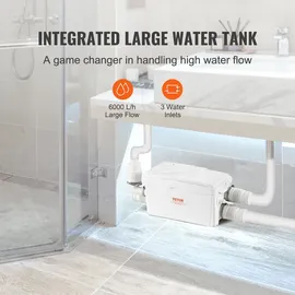 Vevor Hebeanlage 350 W 6000 l/h 7 m Förderhöhe mit 3 Wassereinlässen