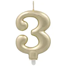 Papstar Zahlenkerze mit Halter 7 cm 12 St. Gold