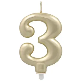 Papstar Zahlenkerze mit Halter 7 cm 12 St. Gold