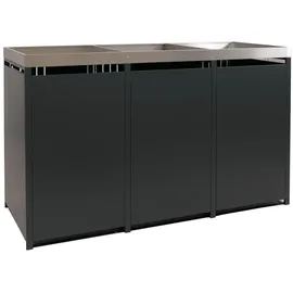 MCW Mülltonnenbox O67-PK-3 196 x 125 x 84 cm schwarz