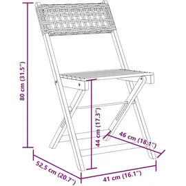 vidaXL Gartenstuhl 47 x 52,5 x 80 cm grau 8 St.