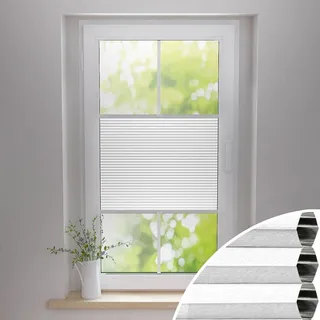 Gardinen21 Thermo Wabenplissee zum Kleben | Waben Plissee im Wunschmaß | Maßgefertigt für Türen & Fenster | Sonnenschutz, Sichtschutz, Schallschutz, 100% Verdunkelung