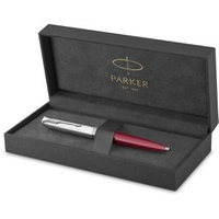 Parker Kugelschreiber 51 Burgundy C.C., rot/silber, Edelharz, Schreibfarbe schwarz