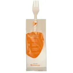 Ekoe Plastic Free Solutions Ekoe kompostierbare Einweggabel in Mater-Bi-Verpackung