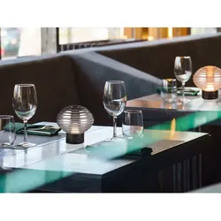 Reality Leuchten USB-Tischleuchte 2er SET – Rauchglas & Bernsteinglas