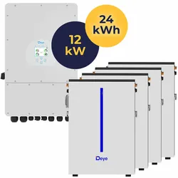 SET Deye Hybrid-Wechselrichter 12kW SUN-12K-SG04LP3-EU + 4x Deye RW-M6.1-B I 24,56 kWh Batteriespeicher