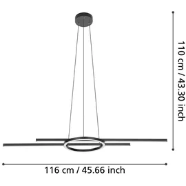 EGLO Zillerio-Z 1-flg. 116 cm rund schwarz