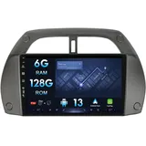 Android Doppel Din Autoradio Passt Für Toyota RAV4 2001-2006- Kamera &Mic KOSTENLOS-[6G+128G]-Unterstützung Lenkradsteuerung 4G WiFi DAB Carplay DSP 360-Kamera