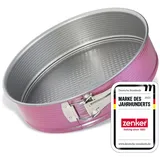 Zenker creative studio Springform 26 cm, Backform mit Flachboden, runde Kuchenform mit Antihaftbeschichtung, kreatives Backen (Farbe: rosa, silber), Menge: 1 Stück