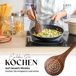LAYBA Teakholz Schaumlöffel (28 cm)
