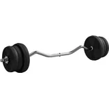 SPORTNOW Hantelset 25 kg Gesamtgewicht, Langhantelstange mit 5 kg und 2,5 kg Gewichtsscheiben, Langhantelstange mit rutschfestem Griff, Fitnessübungen, Training zu Hause und im Fitnessstudio, schwarz   Aosom