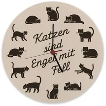 speecheese Wanduhr Katzen sind Engel mit Fell Wanduhr aus Alu 28 cm
