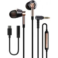 1MORE Triple Driver In-Ear Kopfhörer, Hi-Res Stereo Audio, MEMS Mikrofon, 3,5 mm Klinke, USB-C, Inline Lautstärkeregler, perfekte Ohrhörer für Musik und Anrufe (Gold)