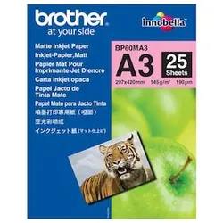 Brother BP60MA3 Mattes Inkjetpapier-A3, Paket mit 25 Blatt, 145 g/qm