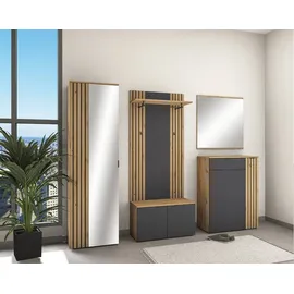 Garderobenpaneel Lagos 80 x 150 x 28 cm Eiche