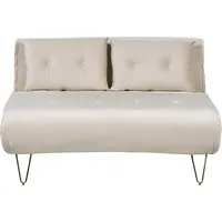Beliani Schlafsofa Stoff 2-Sitzer Beige