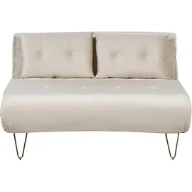 Beliani Schlafsofa Stoff 2-Sitzer Beige