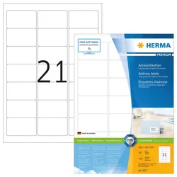 HERMA Etiketten 4677 weiß 63,5 x 38,1 mm