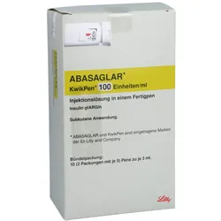 ABASAGLAR 100 E/ml Injektionslösung KwikPen 10X3 ml