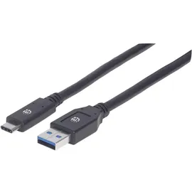 Manhattan USB-C auf USB-A 3 m Schwarz