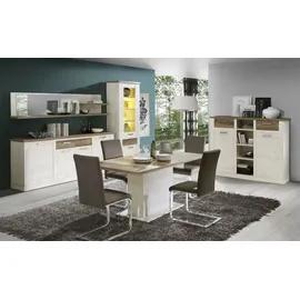 Möbel Kraft Sideboard 213 x 90 x 41 cm Holzfarben / Weiß / Mehrfarbig