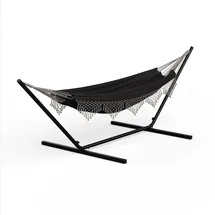Blumfeldt Hängematte SwayStation Boho | 400 x 116 cm | wetterfest | rostfrei Dunkelgrau