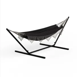 Blumfeldt Hängematte SwayStation Boho | 400 x 116 cm | wetterfest | rostfrei Dunkelgrau