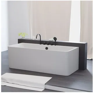 Tronitechnik TroniTechnik® Badewanne SARIA Maße ca. 170 x 80 x 58cm Wanne, inkl. schwarze Armatur - Füllmenge 195 Liter,Acryl, Siphon