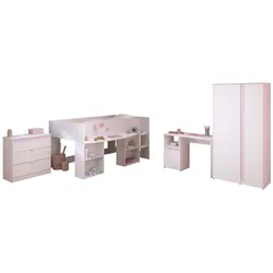 Kinderzimmer Pirouette, 4-tlg. - Weiß / Farbeinsatz