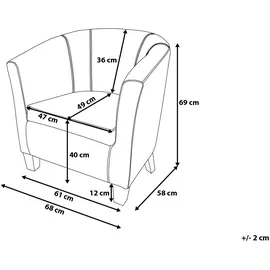 Beliani Sessel Borwick Kunstleder 0 x 0 x 0 cm Braun