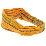 KUNST UND MAGIE Stirnband Unisex Hippie Stonewashed Batik Kopfband Stirnband Yoga Bandana Fair gelb