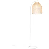 QAZQA Land Stehlampe weiß mit Rattan - Sam