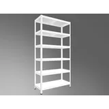 Speisekammerregal Biedrax 40 x 60 x 180 cm, Weiß, 6 Stahlböden, Fachlast 100 kg pro Fachboden