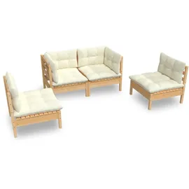 vidaXL Garten-Lounge-Set 4-tlg. beige Kiefer