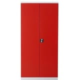 PROREGAL Stahlschrank Bee | HxBxT 195x92x42 cm | Weiß-Rot