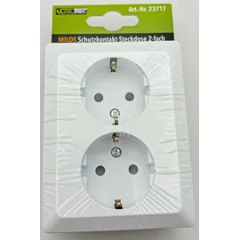 ChiliTec Schuko-Steckdose 2-fach Weiß 2 St.