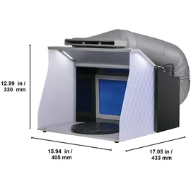 Vevor Airbrush Spritzkabinen Bausatz 405 x 330 x 355 m, Tragabre Airbrush-Absauganlage, Airbrush Spritzkabine Absauganlage 5,2 m3/min mit Doppelte Lüfter für Airbrush Modellbau, Lackierarbeiten usw.