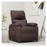 vidaXL Relaxsessel Elektrisch Polyester 90 x 100 x 90 cm Dunkelbraun mit Fernbedienung