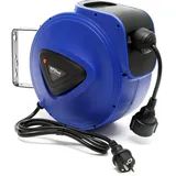 XPOtool Automatik Kabeltrommel 15 m mit Wandhalterung, 180° drehbar inkl. Montagematerial, automatische Stromtrommel