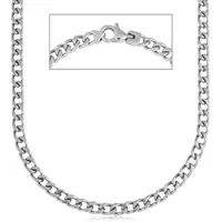 Edelstahlkette FIRETTI "Schmuck Geschenk Halskette Panzerkette, Geburtstag Weihnachten" Gr. 50, silber (silberfarben), Halsketten, Damen, 50, Edelstahl, L: 50 60 B: 4mm, Panzerkette Edelstahlkette, B:4mm