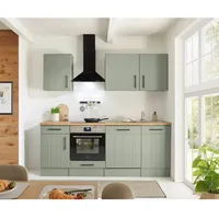 Respekta Küchenzeile Anton Landhaus 220 cm Schilfgrün