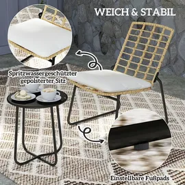 Outsunny Rattan Set 3-tlg. Beige/Braun