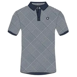 Cross Glencheck Golf Herren Polo navy