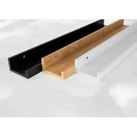 Queence Wandregal Bilderleiste 2-teilig 70 x 5 x 9 cm Schwarz