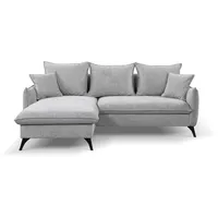 WERK2 Ecksofa »Modica L-Form«, Minimalistisches Ecksofa mit Schlaffunktion & Bettkasten, grau