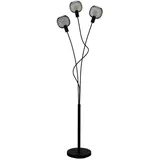 EGLO Wrington 1, 3 flammige Stehleuchte Vintage, Industrial, Retro, Standleuchte aus Stahl, Wohnzimmerlampe in Schwarz, Lampe mit Tritt-Schalter, E14 Fassung