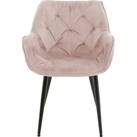 CLP Esszimmerstuhl Tanna Samt pink 4er Set